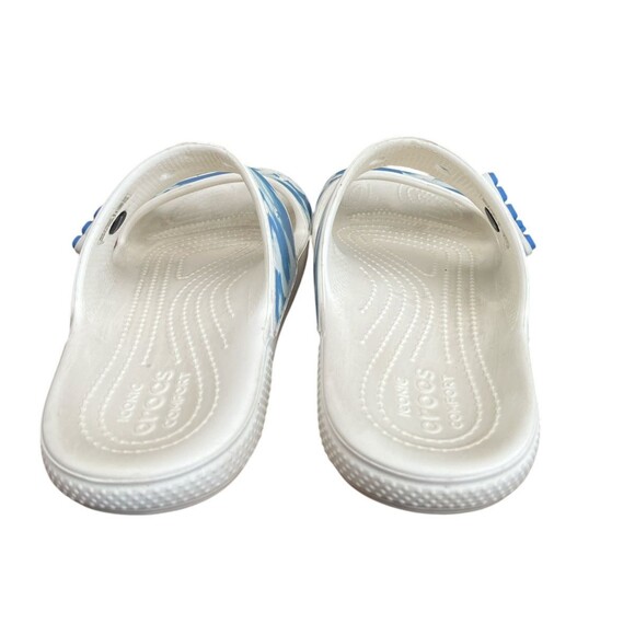 Crocs Two Strap Iconic Comfort Sandals Blue White Cloud Unisex Men’s 6 Women’s 8 - Picture 4 of 6